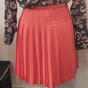 J. Crew Georgette Pleated Skirt Size 6 Coral Pink